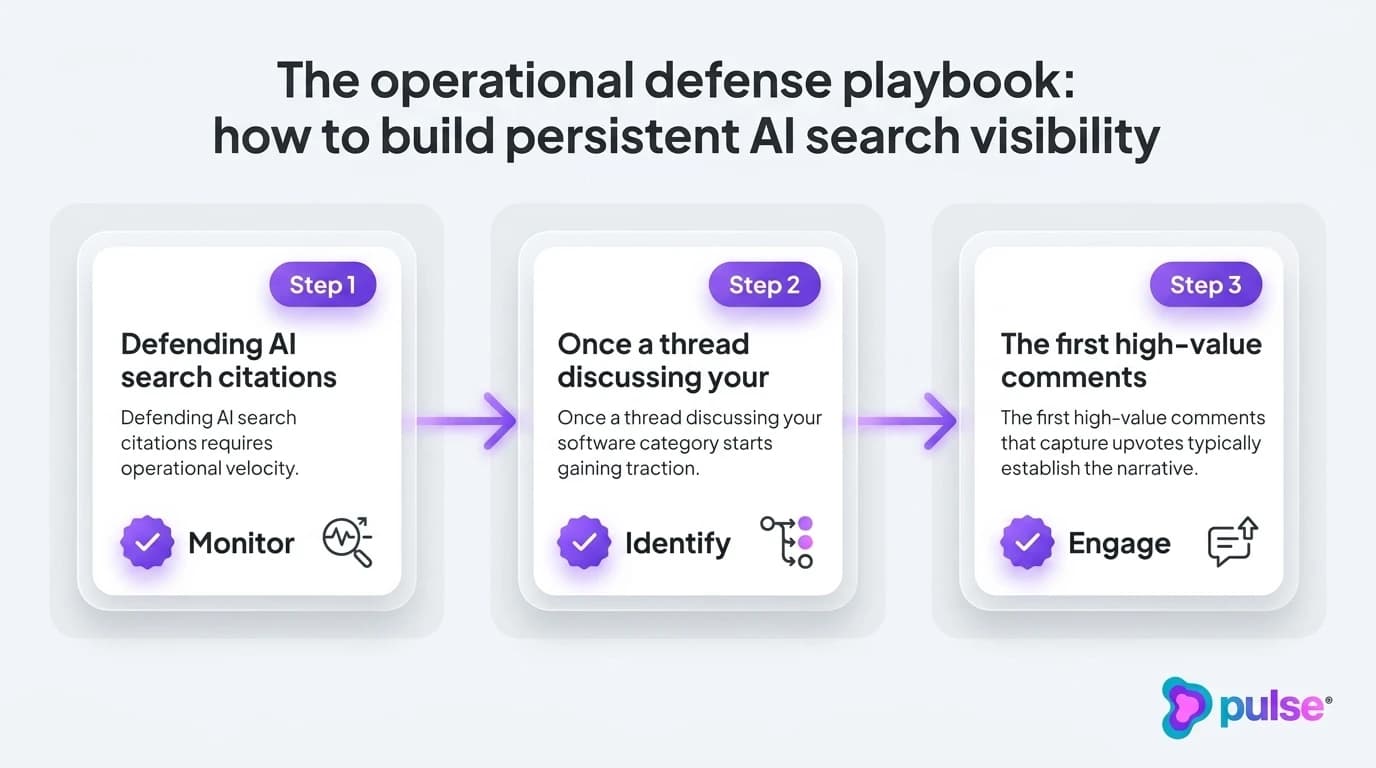 Tactical execution workflow for The operational defense playbook: how to build persistent AI search visibility