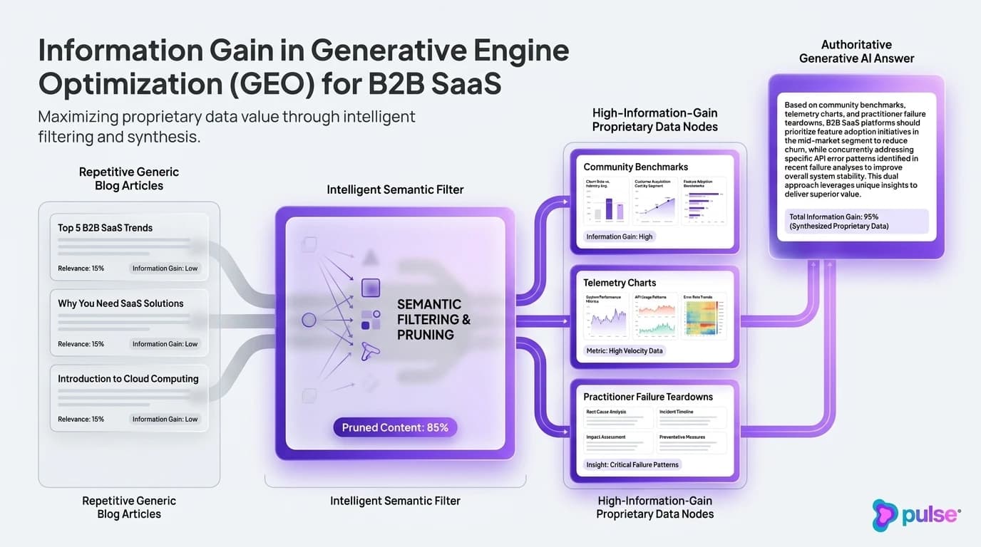 Information gain in Generative Engine Optimization (GEO): how B2B SaaS brands earn LLM citations with proprietary data