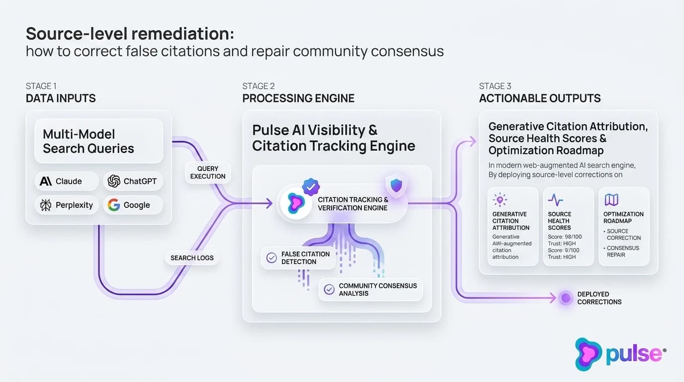 Data visualization and comparative metric benchmarks for Source-level remediation: how to correct false citations and repair community consensus