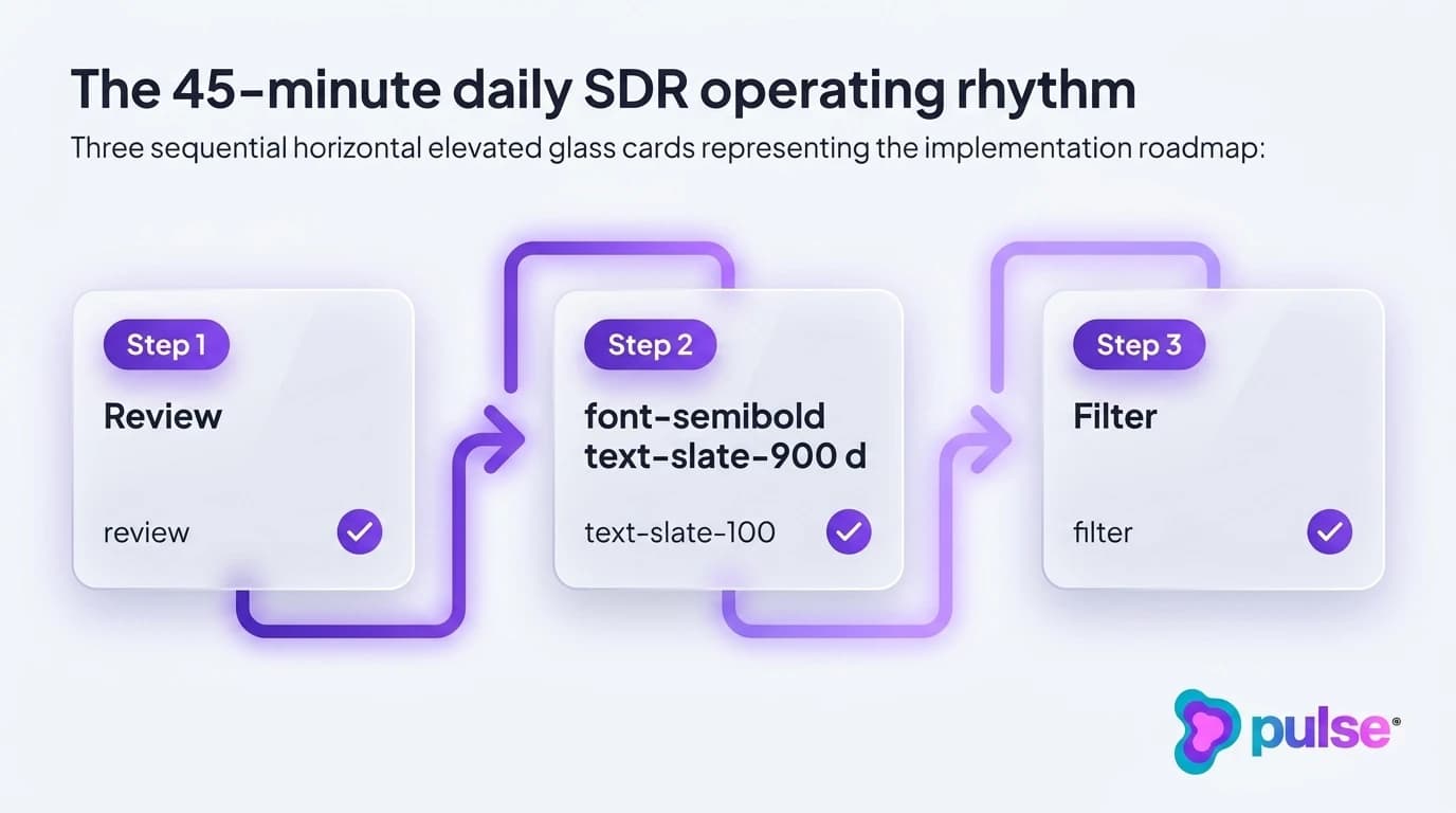 Tactical execution workflow for The 45-minute daily SDR operating rhythm