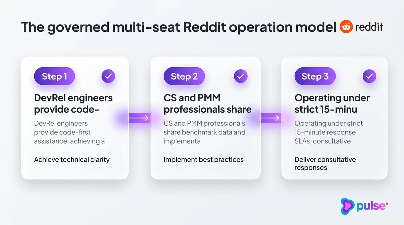 Tactical execution workflow for The governed multi-seat Reddit operation model