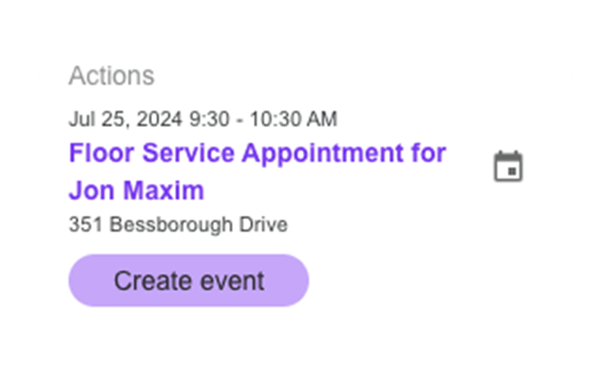 Gmail Create Event Button