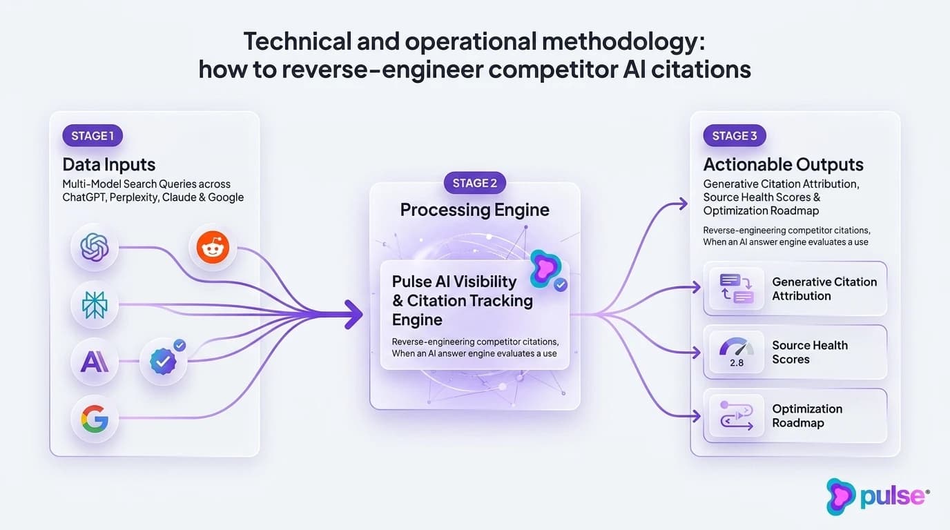 Technical workflow diagram illustrating speed-to-lead response velocity and competitive displacement on Reddit