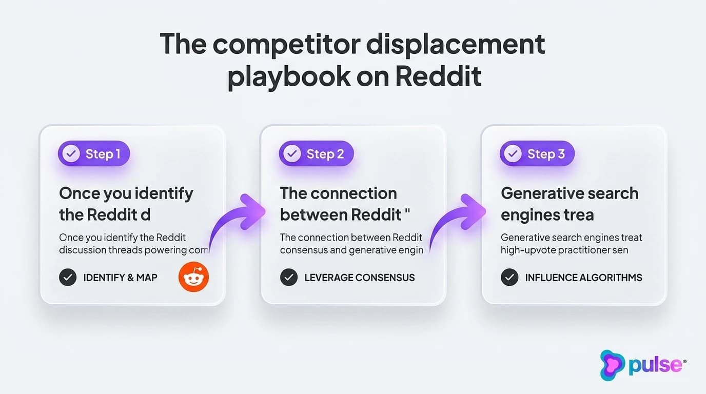 Tactical execution workflow for The competitor displacement playbook on Reddit