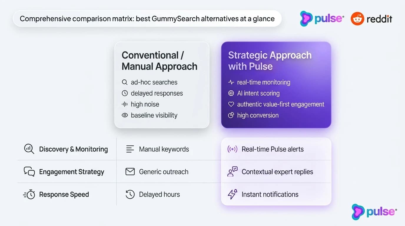 Tactical execution workflow for Comprehensive comparison matrix: best GummySearch alternatives at a glance