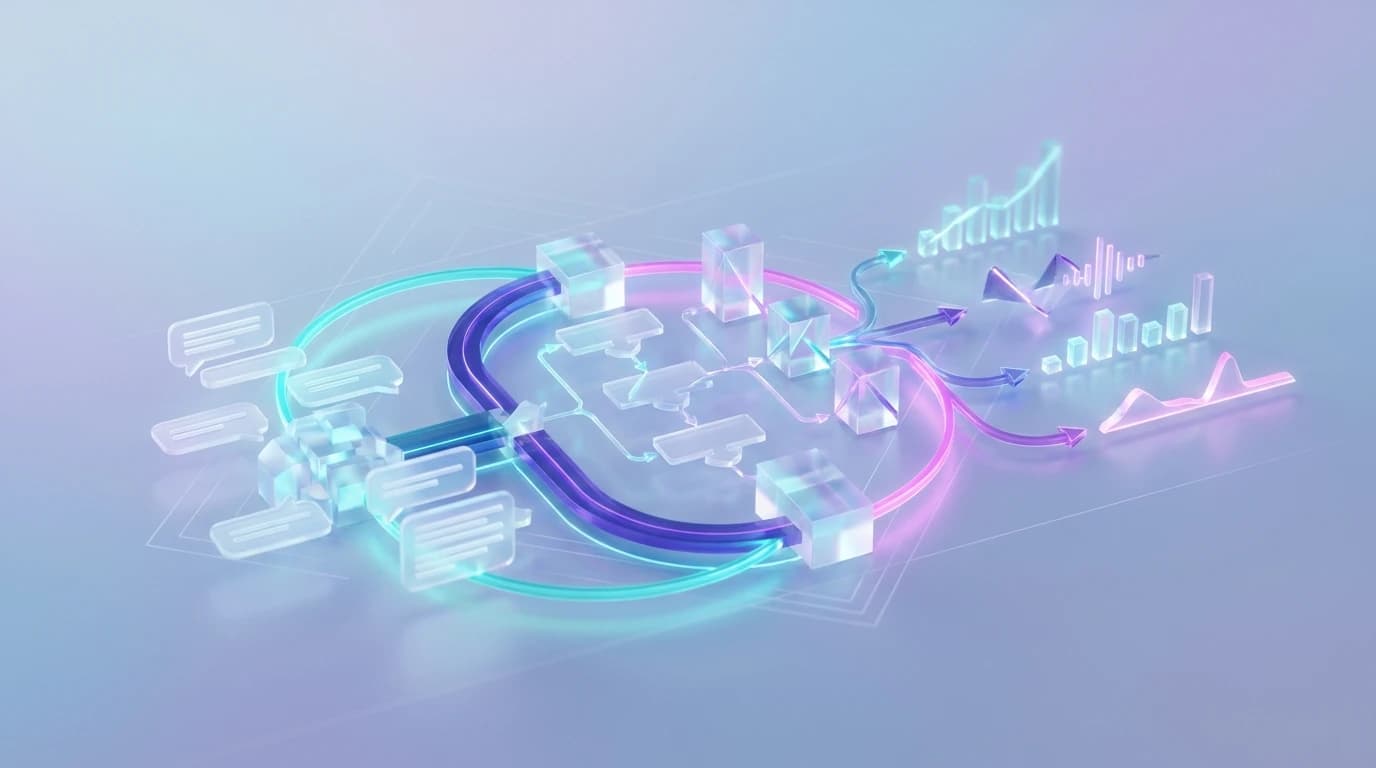 Abstract illustration of Reddit marketing ROI calculation, CAC reduction benchmarks, and pipeline attribution for B2B SaaS in turquoise, violet, and pink